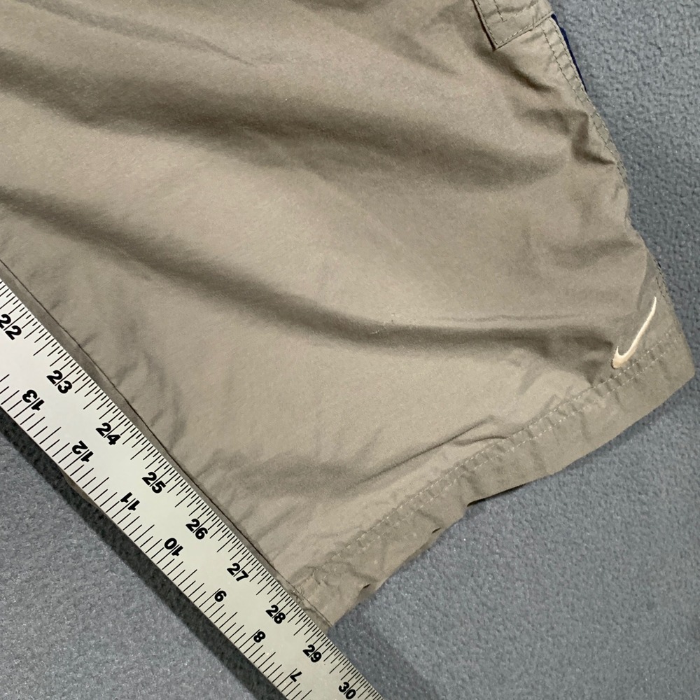 Nike Track Pants Men Medium Khaki Navy Blue Side Stripe Cargo Windbreaker Y2K - Picture 5 of 7